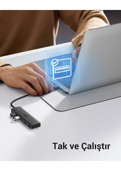 USB-C USB 3.0 4 Port USB Hub Çoklayıcı, Gri, 70336