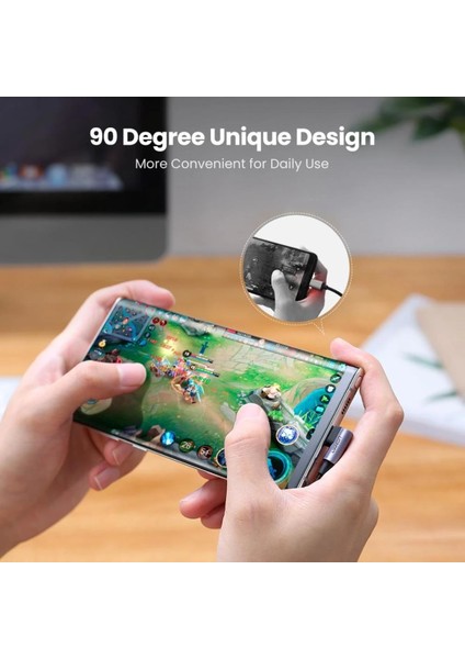 USB-C 60W 3A QC PD Çift Tarafı 90 Derece Örgülü Hızlı Şarj Kalosu, 1 m, Siyah, 70529 fiyatları