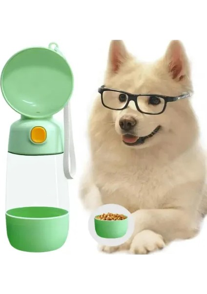 Taşınabilir Evcil Hayvan Mama Hazneli Su Matarası
