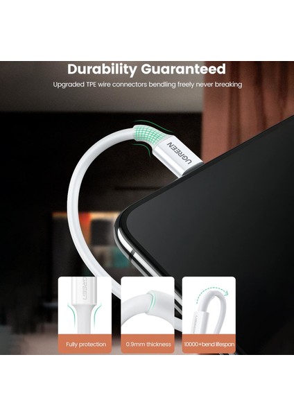 Lightning - USB-A MFi Sertifikalı İphone Hızlı Şarj Kablosu, 2 m, Siyah, 80823 fiyatları