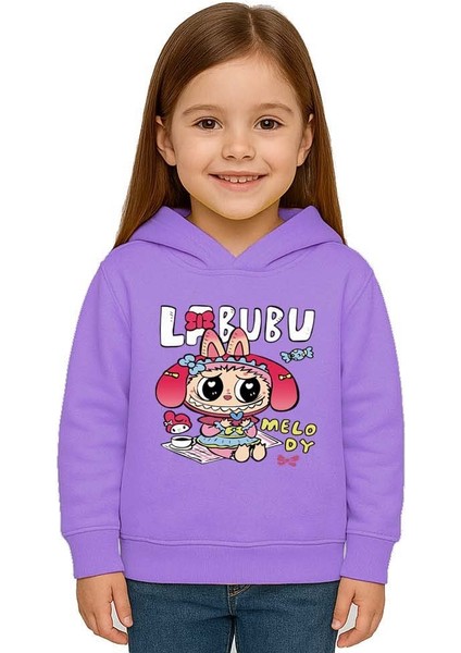 Unisex Baskılı Çocuk Swaetshirt Labubu Baskılı Kapüşonlu 3 Iplik Şardonlu fiyatları