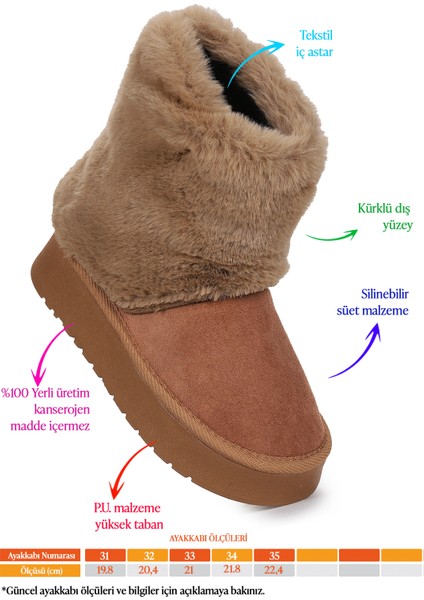 Nera Kürklü Kız Çocuk Süet Bot Ayakkabı fiyatları