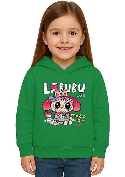 Unisex Baskılı Çocuk Swaetshirt Labubu Baskılı Kapüşonlu 3 Iplik Şardonlu fiyatları