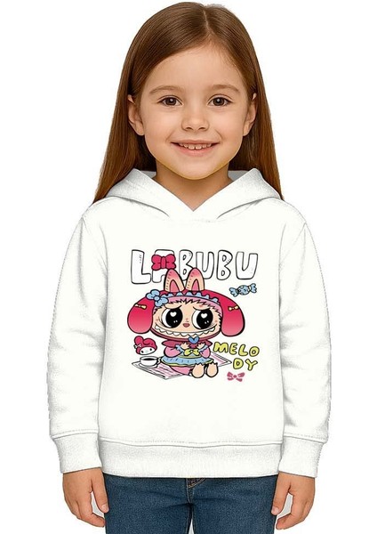 Unisex Baskılı Çocuk Swaetshirt Labubu Baskılı Kapüşonlu 3 Iplik Şardonlu fiyatları