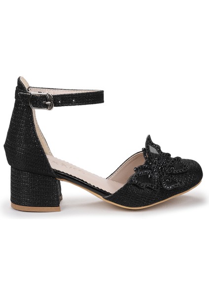 Zete Kum Simli Kız Çocuk 4 cm Topuklu Abiye Ayakkabı modelleri