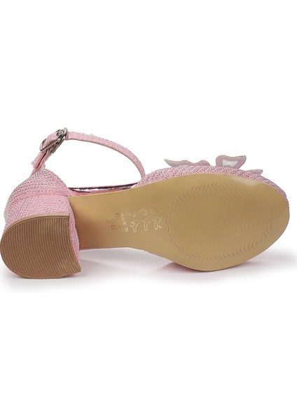 Zete Kum Simli Kız Çocuk 4 cm Topuklu Abiye Ayakkabı indirimleri