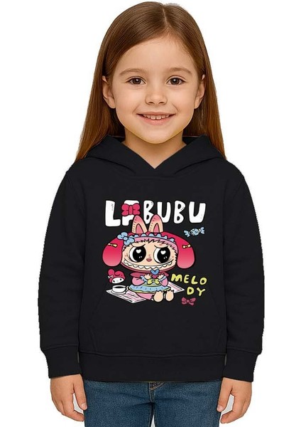 Unisex Baskılı Çocuk Swaetshirt Labubu Baskılı Kapüşonlu 3 Iplik Şardonlu fiyatları