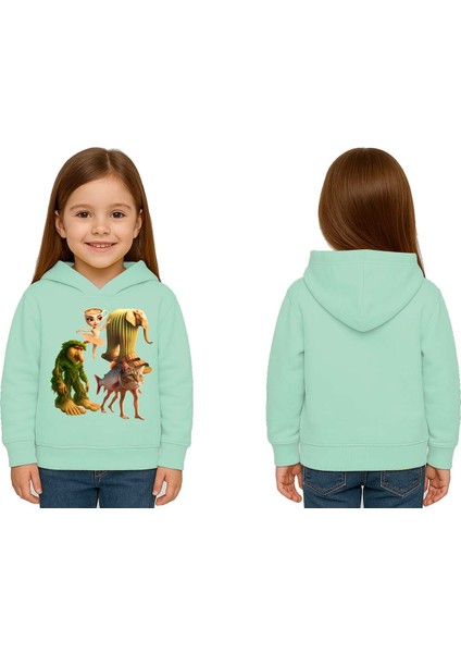 Unisex Brainrot Baskılı Çocuk Swaetshirt Kapüşonlu 3 Iplik Şardonlu