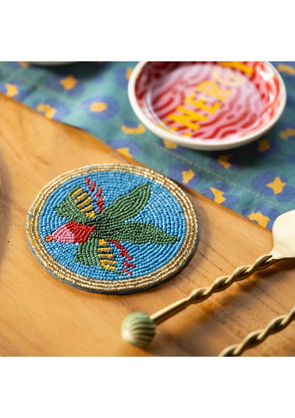 Dadrı Cam - Polyester Bardak Altlığı 10 cm Mavi fiyatları