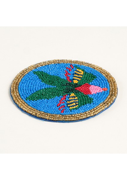 Dadrı Cam - Polyester Bardak Altlığı 10 cm Mavi modelleri