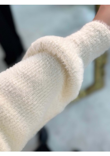 Wulf Deri Detaylı Alt Kısmı Ayarlanabilir Fermuarlı Triko Hırka-Vanilya modelleri