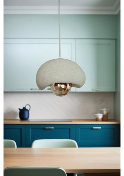 Rustik Iskandinav Serisi Beton Görünümlü Sarkıt Çevre Dostu Avize( Rustik Ampul Hediyeli)