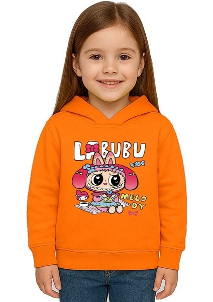 Unisex Baskılı Çocuk Swaetshirt Labubu Baskılı Kapüşonlu 3 Iplik Şardonlu fiyatları