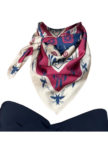 Scarf Laci-Bordo Etnik Fular 70*70 cm fırsatları
