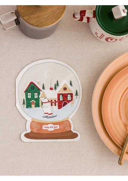 Kırmızı Yılbaşı Temalı 20'li Kağıt Peçete, Şık ve Pratik Kullanım Sağlar.