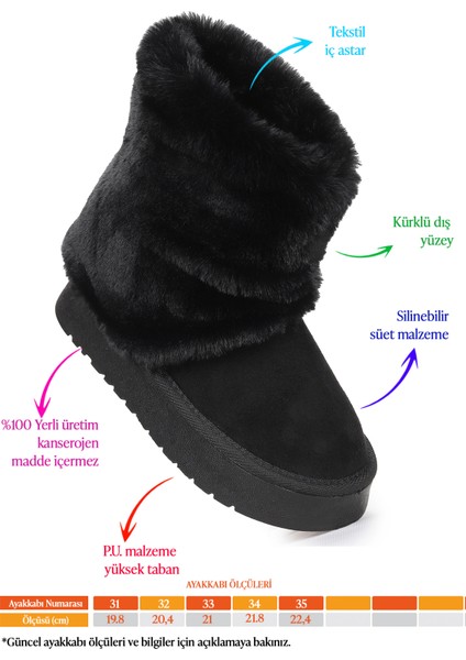 Nera Kürklü Kız Çocuk Süet Bot Ayakkabı fiyatları