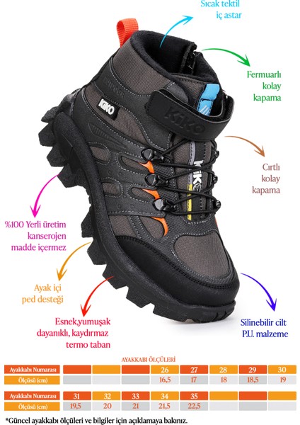 Sumy Termo Taban Cırtlı Erkek Çocuk Spor Bot Ayakkabı fiyatları