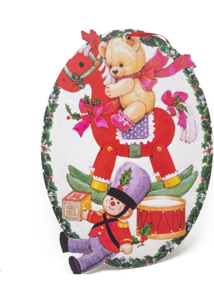 Kırmızı Ahşap Yılbaşı Oyuncak Ayıcık ve Kurşun Asker Dekorasyon Süsü fiyatları