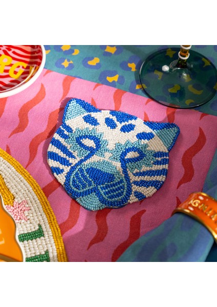 Dadrı Cam - Polyester Bardak Altlığı 10 cm Mavi fiyatları