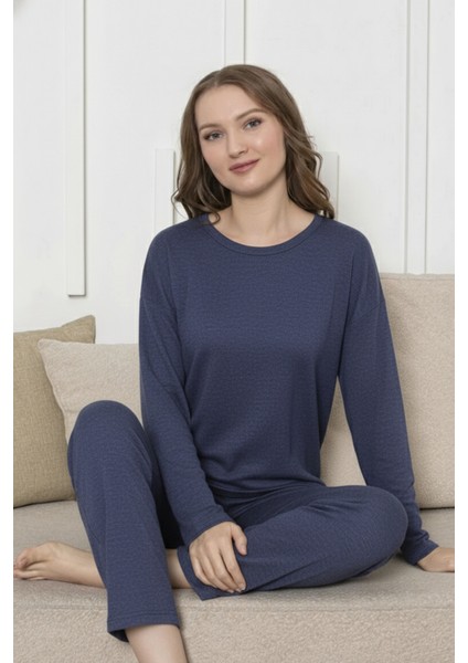 Kalın Kışlık 2 Iplik Şardonlu Uzun Kollu Örme Pijama Takımı modelleri