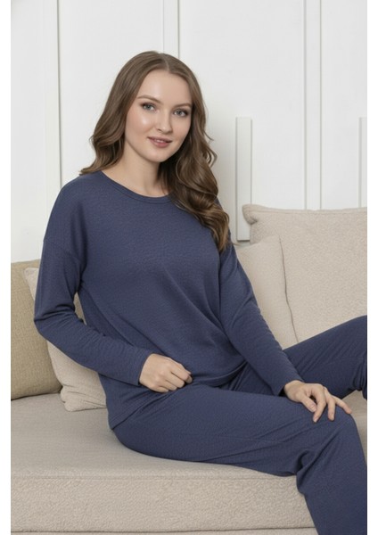 Kalın Kışlık 2 Iplik Şardonlu Uzun Kollu Örme Pijama Takımı indirimleri