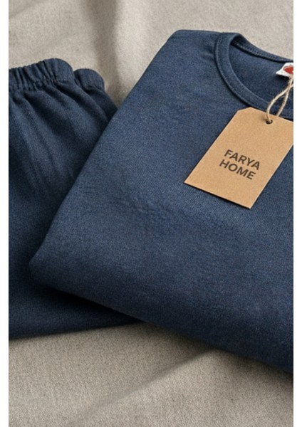 Kalın Kışlık 2 Iplik Şardonlu Uzun Kollu Örme Pijama Takımı