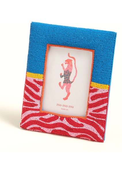 Dadrı Cam Boncuk-Ahşap Çerçeve 21X17 cm Renkli