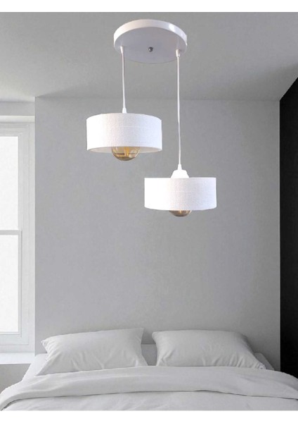 Ikili Beton Görünümlü Şapka Avize Sarkıt Loft Stil Modern, Vegan, Çevre Dostu, Salon Mutfak fırsatları