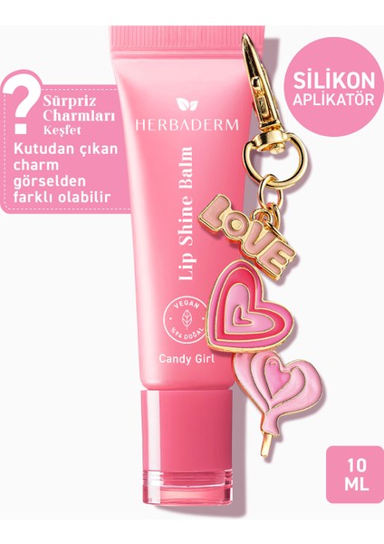 Parlatıcı, Dolgunlaştırıcı, Onarıcı Vegan Dudak Balmı, Tatlı Şeker Aromalı 10 ml