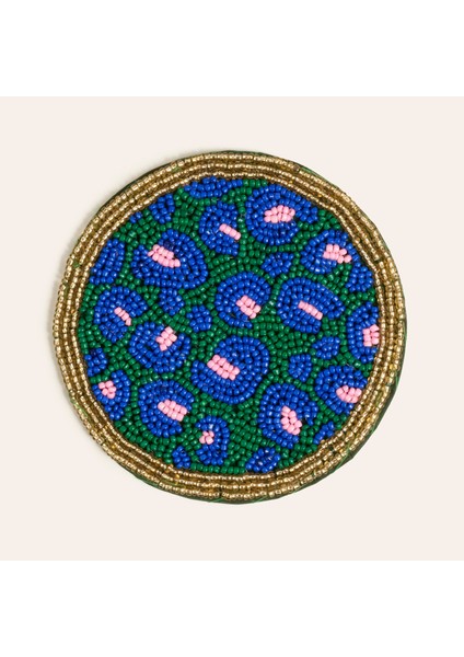 Dadrı Cam - Polyester Bardak Altlığı 10 cm Mavi