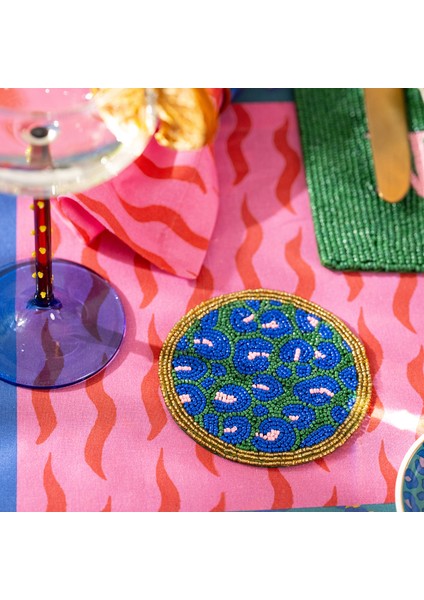 Dadrı Cam - Polyester Bardak Altlığı 10 cm Mavi fiyatları