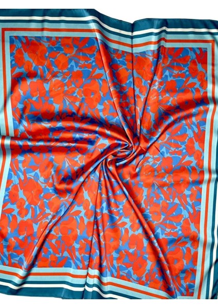 Nil Scarf Red/blue 70*70 cm Fular Eşarp