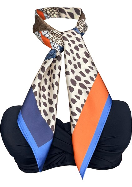 Nil Scarf Laci/kahve 70*70 cm Fular Eşarp modelleri