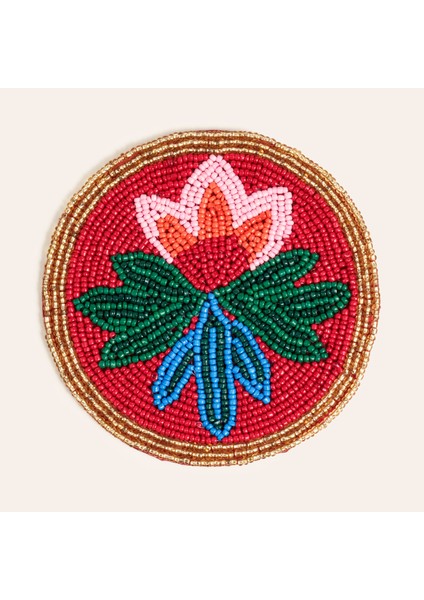 Dadrı Cam - Polyester Bardak Altlığı 10 cm Turuncu