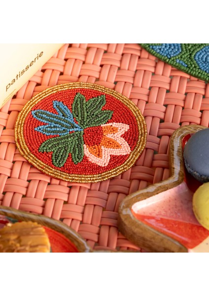 Dadrı Cam - Polyester Bardak Altlığı 10 cm Turuncu fiyatları