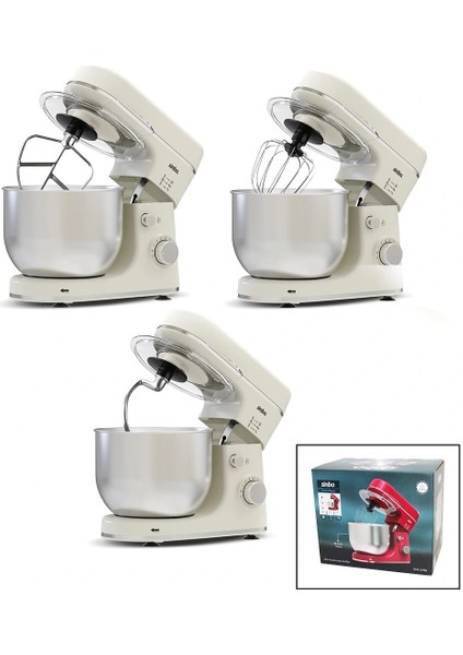 Standlı Mikser - Blender Seti 3 Farklı Uç 8 Kademe Hız+Turbo Hamur Yoğurma-Çırpıcı-Karışıtırıcı+ Kase 1300W 6lt Çelik Hazne -SMX-2769