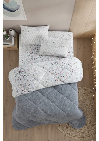 Evoria Battal Boy Lüx Wellsoft Yorgan Çift Taraflı - 2 Adet Yastık Kılıflı Yorgan Seti 215X235 cm
