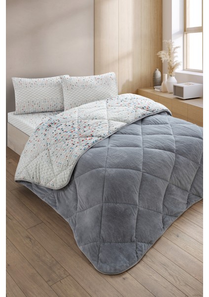 Evoria Battal Boy Lüx Wellsoft Yorgan Çift Taraflı - 2 Adet Yastık Kılıflı Yorgan Seti 215X235 cm fiyatları