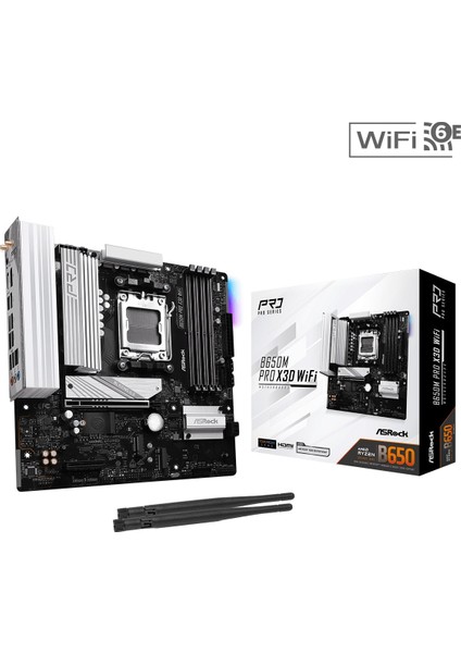 B650M Pro X3D Wifi Amd B650 Soket Am5 Ddr5 8000(OC)MHZ Matx Gaming (Oyuncu) Anakart