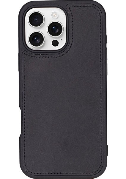Apple iPhone 16 Pro Max Uyumlu, Hakiki Deri, El Yapımı, Cüzdanlı Kılıf, Mat Siyah indirimleri