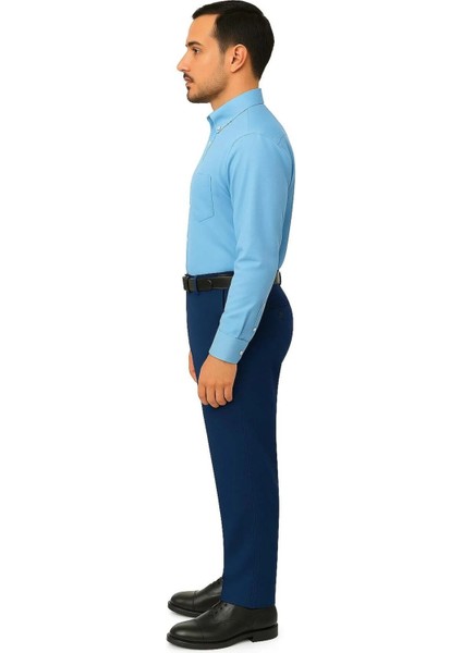 Rahat Kesim Pamuklu Keten Lacivert Baba Erkek Pantolon fiyatları