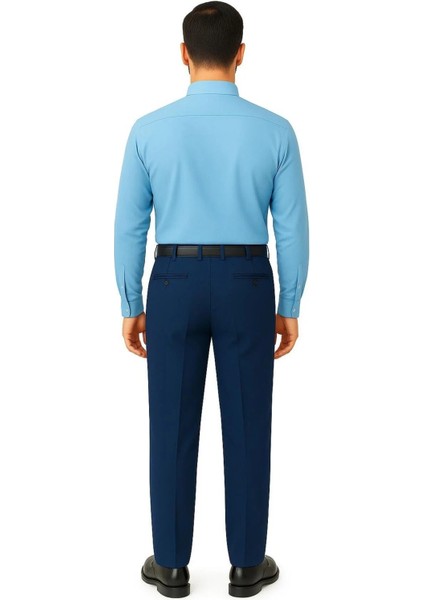 Rahat Kesim Pamuklu Keten Lacivert Baba Erkek Pantolon modelleri