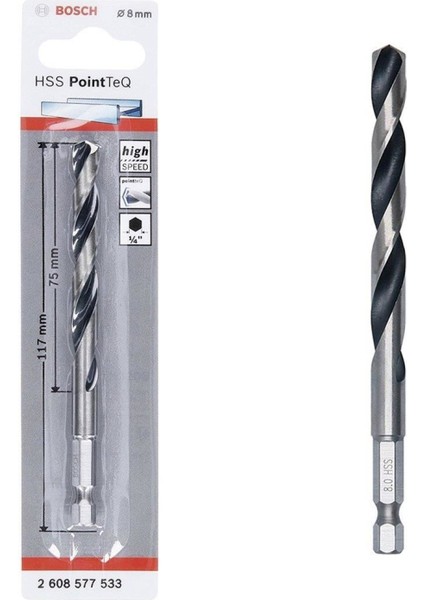 Pointteq Altıgen Şaftlı Hss Matkap Ucu 8 mm