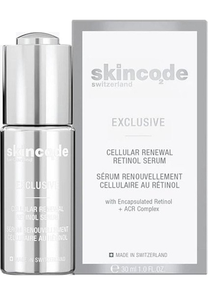 Exclusive Cellular Renewal Retinol Serum 30 ml – Yaşlanma Karşıtı, Cilt Yenileyici, Koyu Leke ve Ince Çizgi Görünümünü Azaltmaya Yardımcı Retinol Serumu