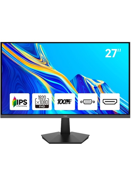 MF2708-A 27" 1920X1080 5ms 100 Hz 1 Adet HDMI 1 Adet VGA Full Hd IPS Monitör Siyah
