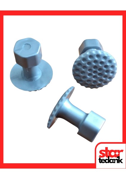 Boyasız Göçük Düzeltme Plastiği Yuvarlak Bombeli Çap 22Mm Gri 10 Adet