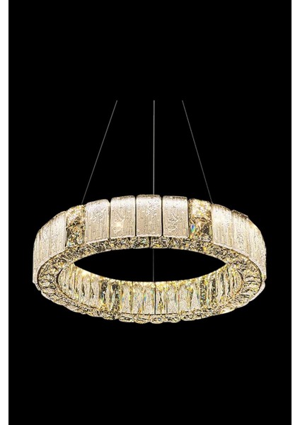 Liva 60 cm Kristal Taş Detaylı LED Avize – Salon & Oturma Odası modelleri