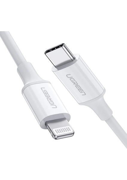 USB-C - Lightning 3A PD MFi Sertifikalı Hızlı Şarj Kablosu, 1 m, Beyaz, 10493