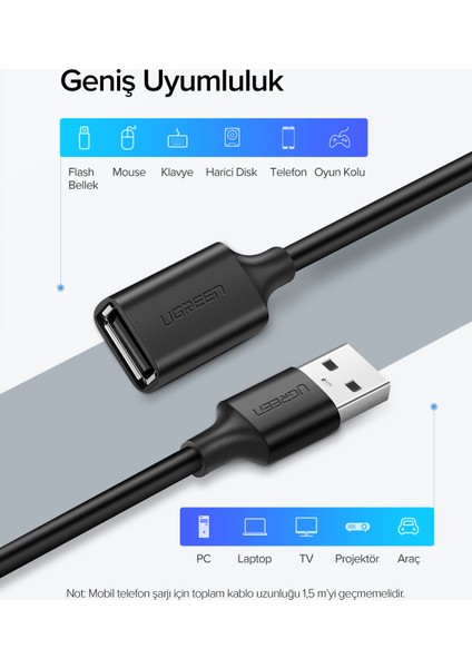 USB Uzatma Kablosu, 2 Metre, 10316 indirimleri