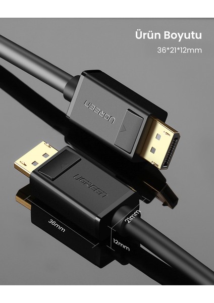 4K 60Hz Displayport to Displayport Kablo, 1 Metre, 10244